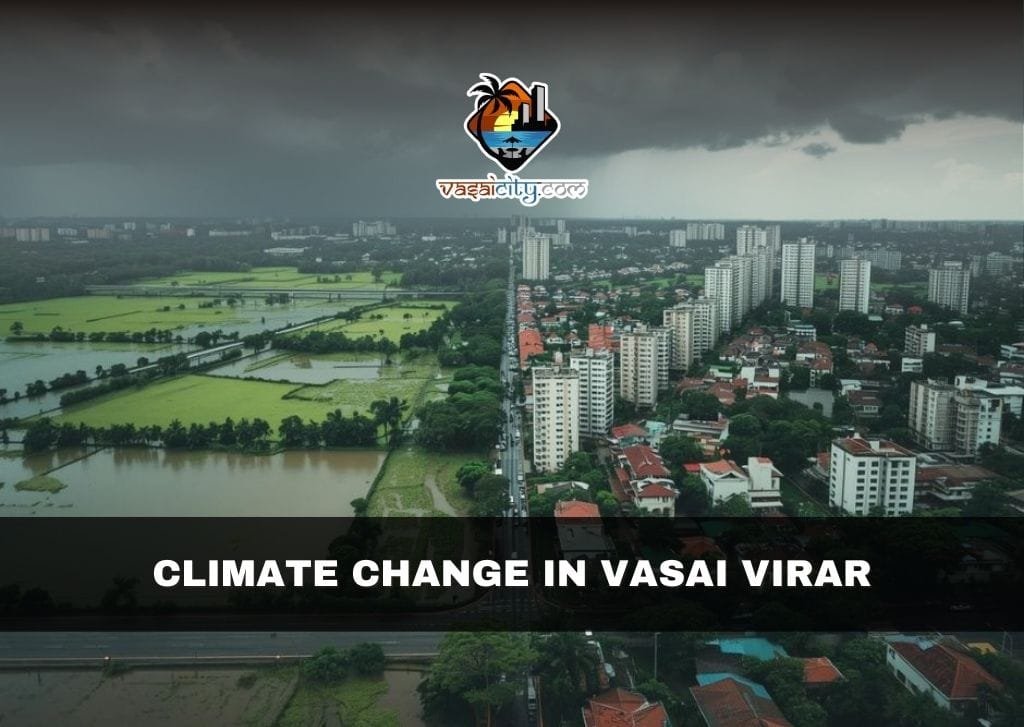 VasaiCity's tweet card. Climate Change in Vasai Virar is worsening with rising heat, floods & wetland loss. Here are 10 shocking facts and local solutions.