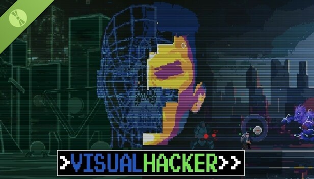 AdaluteGames's tweet card. A casual cyberpunk game where you hack enemies, doors, cameras, computers, and machines through a visual cyberspace that immerses you inside the system.