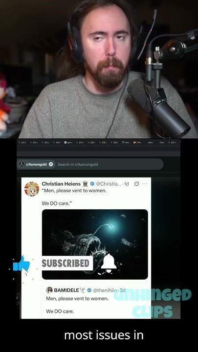 UnhingedClips_'s tweet card. asmongold explains how to deal with problems #help #problemsolving...