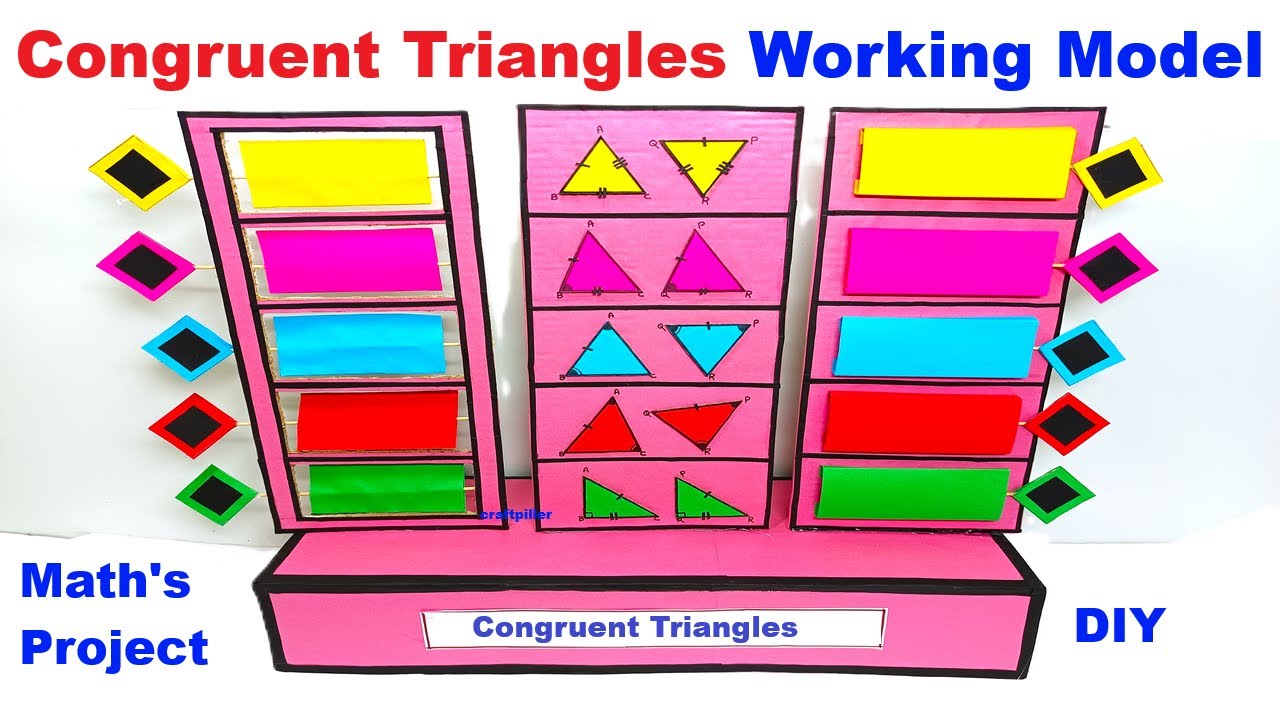 howtofunda's tweet card. congruent triangles working model - maths projects - diy - tlm -...