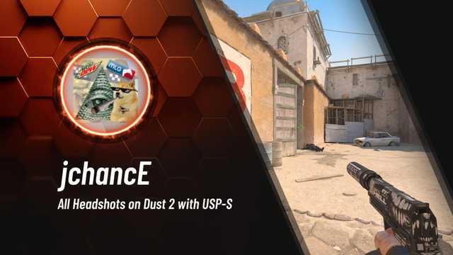 jchancEcsgo's tweet card. All Headshots on Dust 2 with USP-S