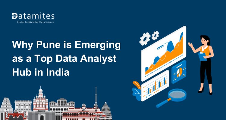 DataMites's tweet card. Discover why Pune is emerging as a top data analytics hub in India. Explore career opportunities, growing industries, competitive salaries, and how companies and educational institutes support skill...