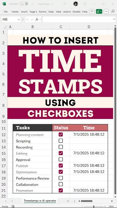 exceltoexcel's tweet card. Insert Timestamps in Excel using Checkboxes and Formula - Simplest...