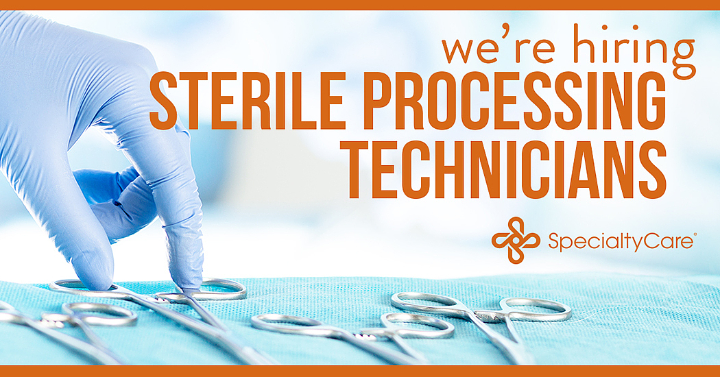 SpecialtyCareUS's tweet card. Passionate, driven people dedicated to making a difference in healthcare. SpecialtyCare sterile processing teams play a vital role in the health and well-being of our patients. By tracking and...