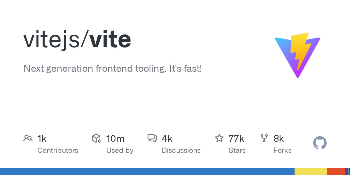 vite_js's tweet card. Next generation frontend tooling. It's fast! Contribute to vitejs/vite development by creating an account on GitHub.