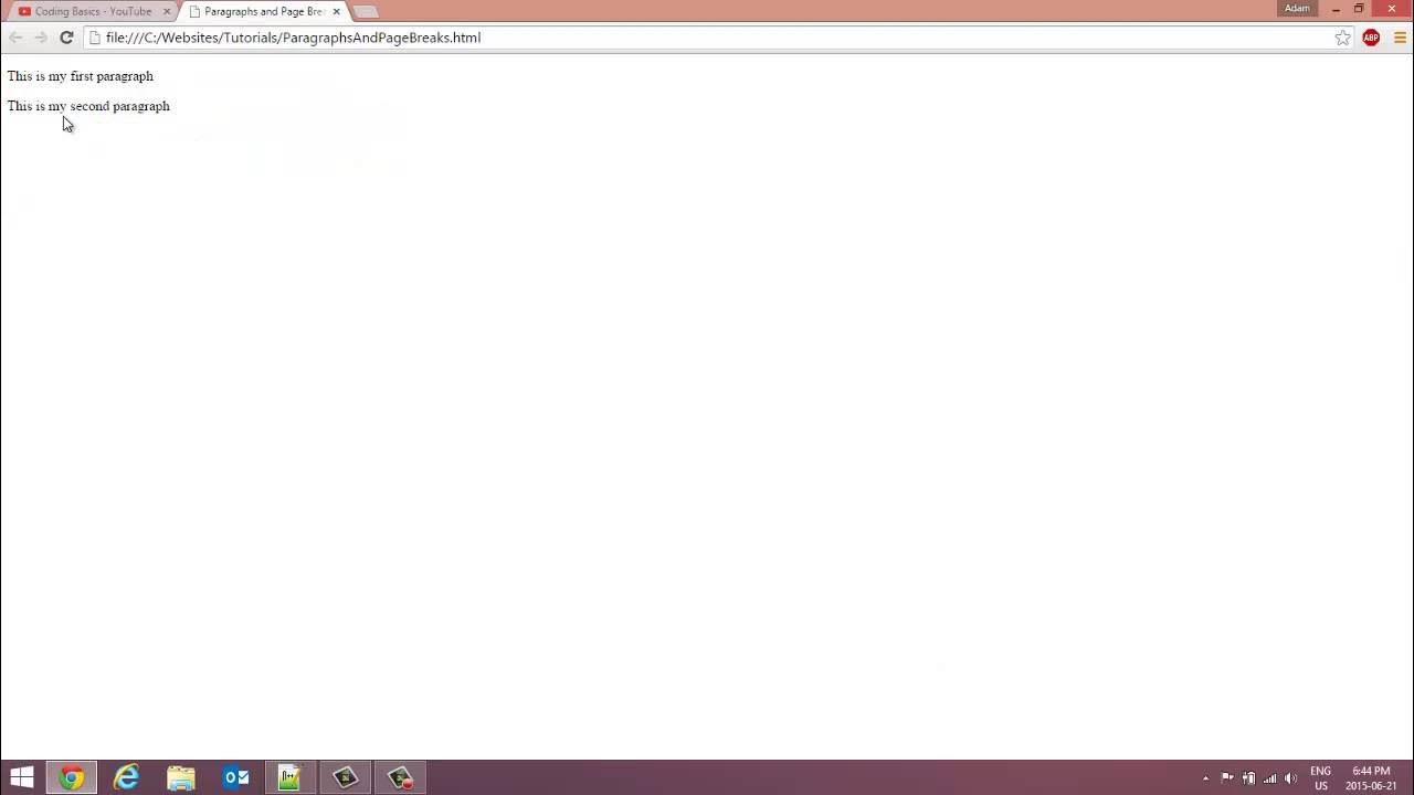 CodingBasics's tweet card. Paragraphs and Page Break - HTML and CSS: Tutorial 4