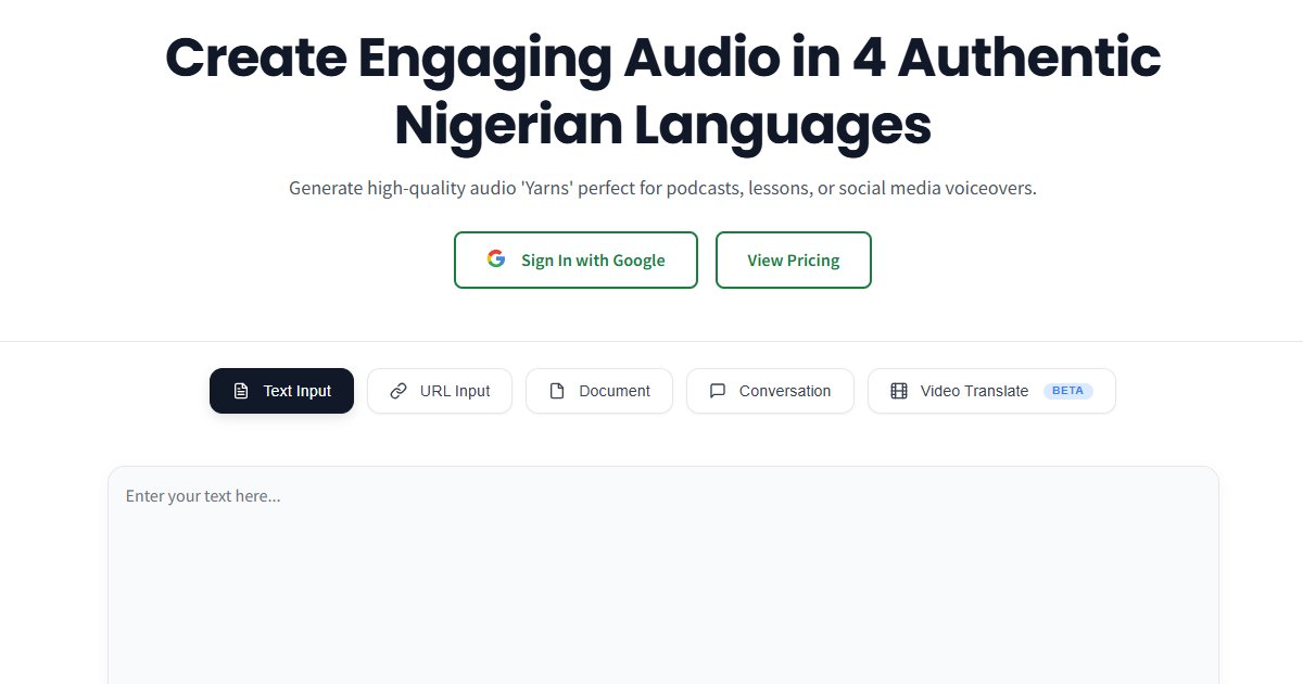 saheedniyi_02's tweet card. Generate high-quality, authentic Nigerian text-to-speech audio for your podcasts, videos, and applications.