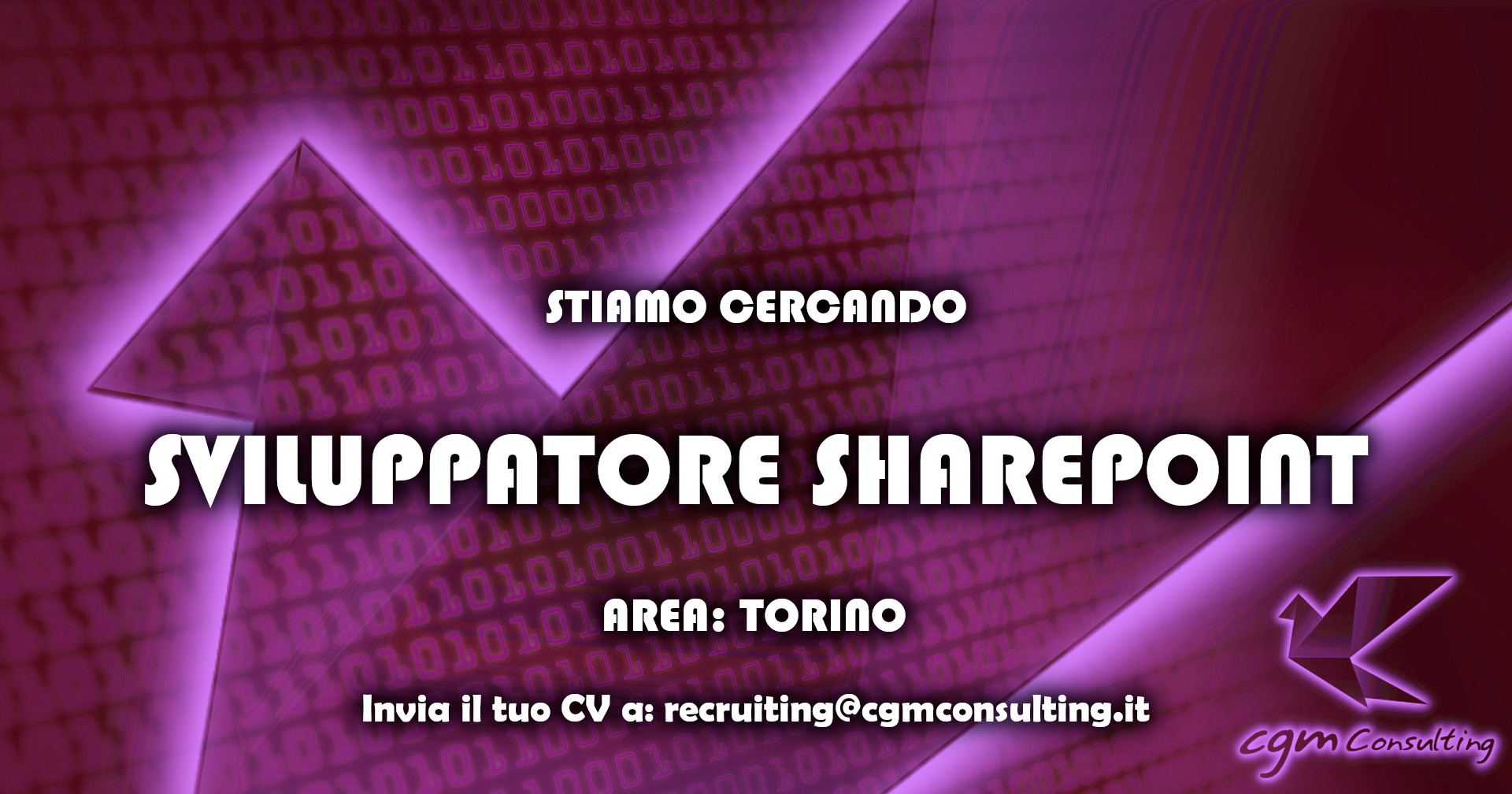 CGMConsulting's tweet card. CGM Consulting ricerca Sviluppatore Sharepoint middle/senior a Torino. Scopri i dettagli dell'offerta e invia il tuo curriculum vitae.