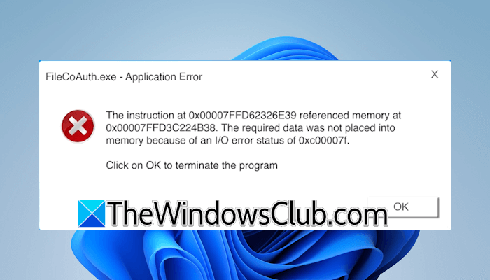 ScriptingIntune's tweet card. The FileCoAuth.exe application error on Windows 11 is associated with OneDrive. If you encounter this error, use these fixes for this error.