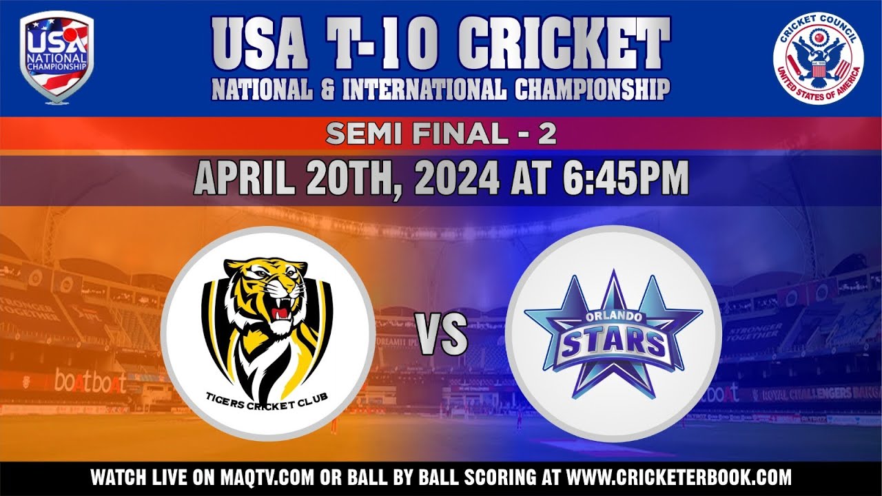 CcusaInfo's tweet card. LIVE SEMI FINAL 2 USA T-10 CRICKET NATIONAL CHAMPIONSHIP 2024 |...