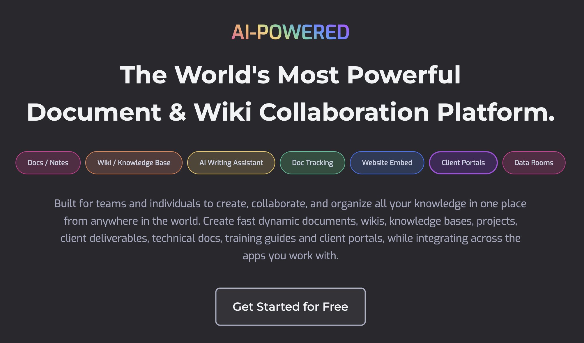 Bit_docs's tweet card. Bit is an AI-powered document collaboration platform to create documents, notes, and wikis with advanced design options, robust search, document tracking, and more.