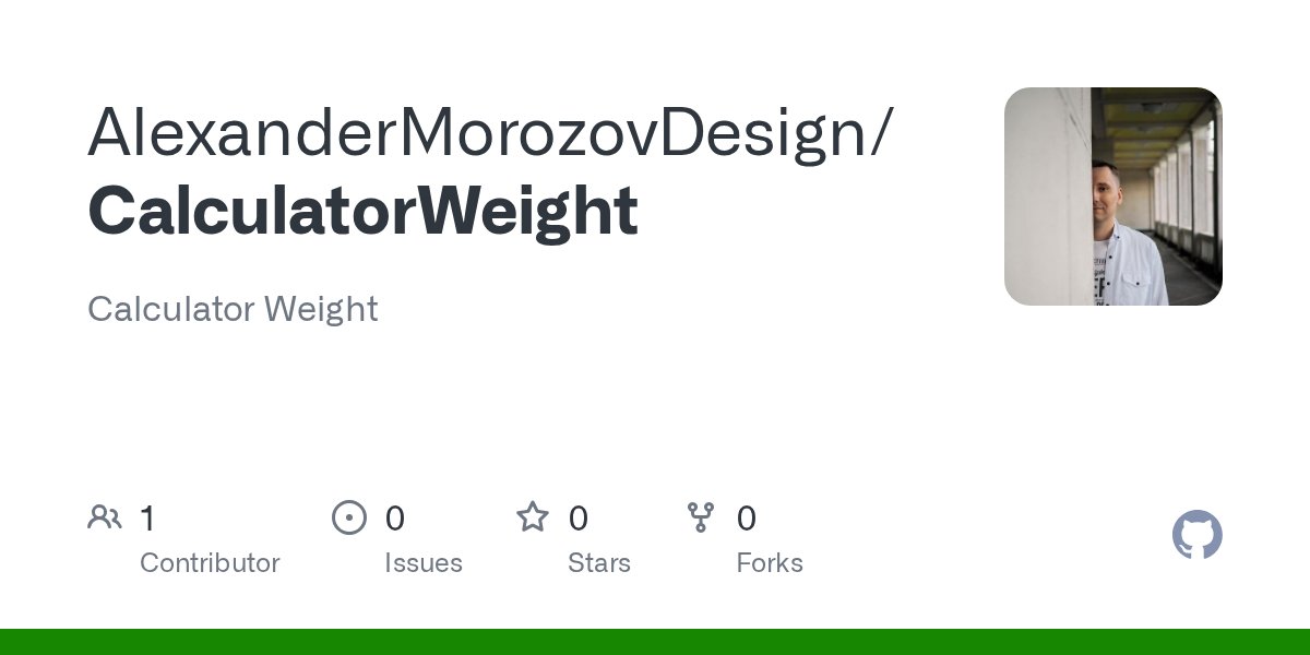 AlexMorozofff's tweet card. Calculator Weight. Contribute to AlexanderMorozovDesign/CalculatorWeight development by creating an account on GitHub.