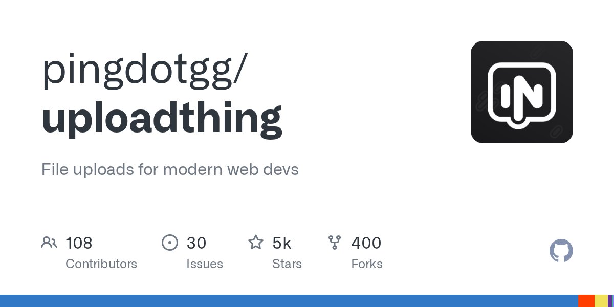 dailyfoss's tweet card. File uploads for modern web devs. Contribute to pingdotgg/uploadthing development by creating an account on GitHub.