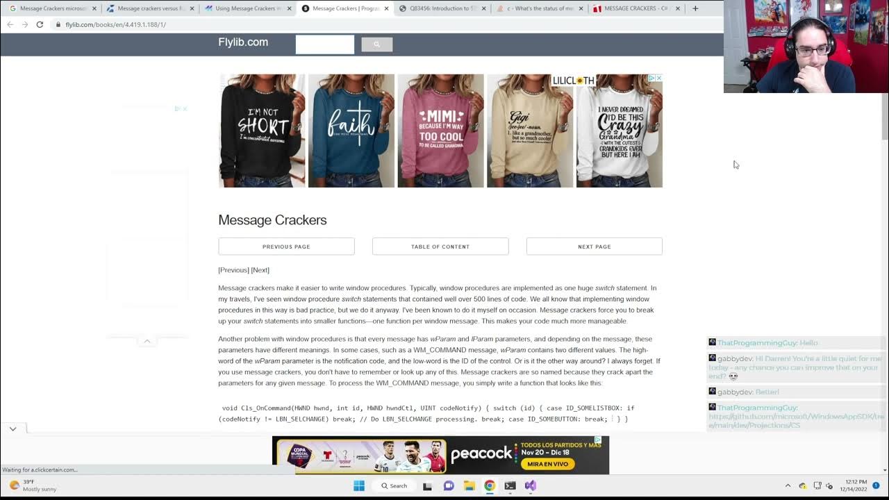 TProgrammingGuy's tweet card. Improving my GUI with Message Crackers and MFC!