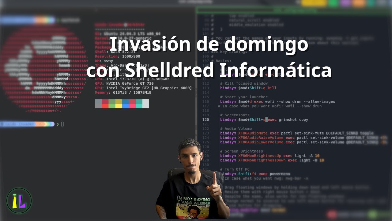 ShellDredd's tweet card. Domingo de invsión con Shelldredd informática | charla linuxera...