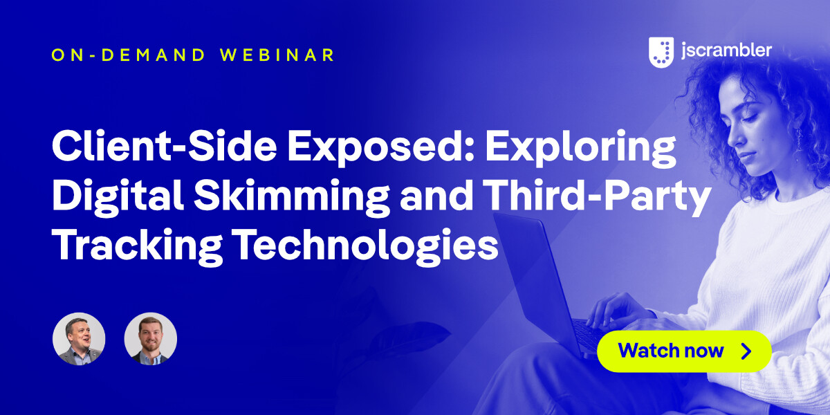 Asperancace's tweet card. Is your website’s client-side code a silent threat? Hidden within your web app, unchecked third-party technologies can be exposing sensitive customer data.