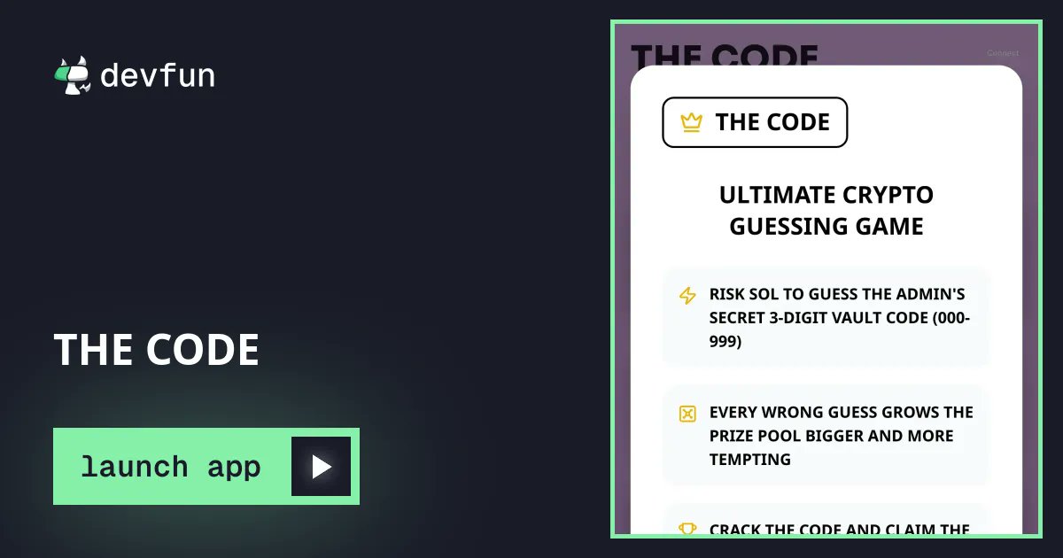 kasperwtrcolor's tweet card. Guess the 3-digit code, win the growing SOL vault - or feed it with your failed attempts!