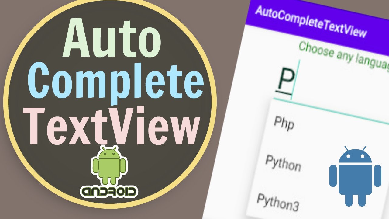 AndroidLearnin1's tweet card. AutoComplete TextView - Android | Java| Beginners | Android Tutorial...