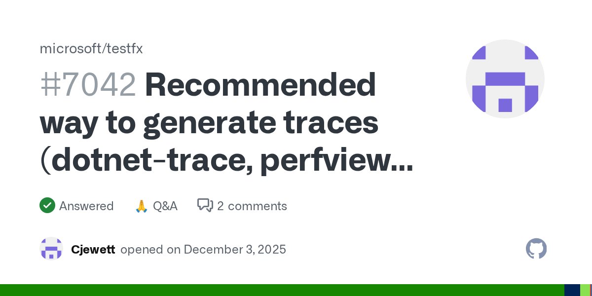 nohwnd's tweet card. I ended up creating this issue in the dotnet/diagnostics space dotnet/diagnostics#5649 but was hoping the folks maintaining this repository may have recommendations. I'm trying to figure out wh...