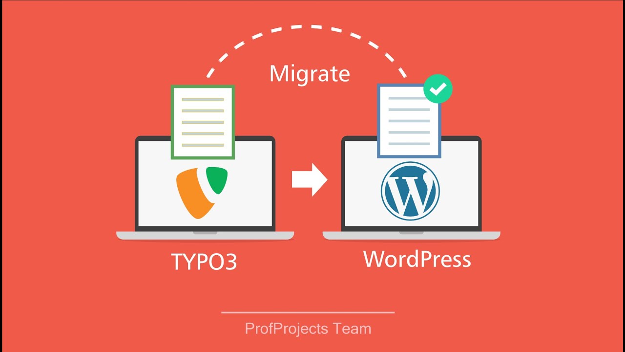 ProfProjects's tweet card. Migrate from TYPO3 to WordPress without losing any data
