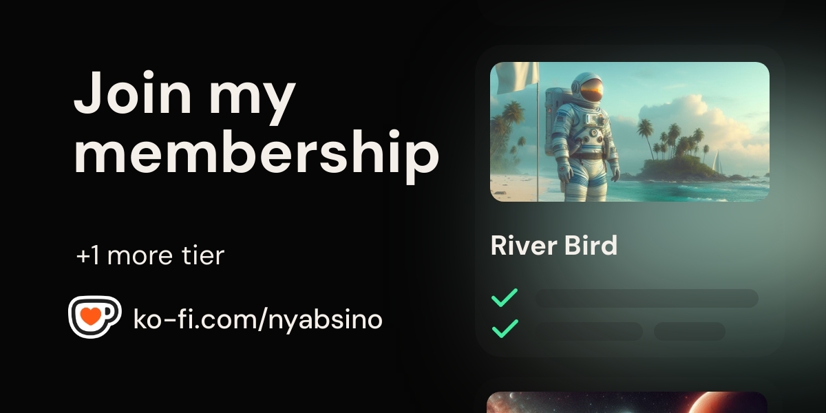 astroindustrial's tweet card. Support Nyabsino[Stores]™ monthly