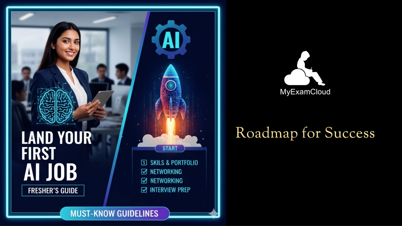 myexamcloud's tweet card. Breaking into the world of Artificial Intelligence can feel like climbing an impossible mountain. Job postings often demand PhDs, five years of experience, and expertise in every tool imaginable.