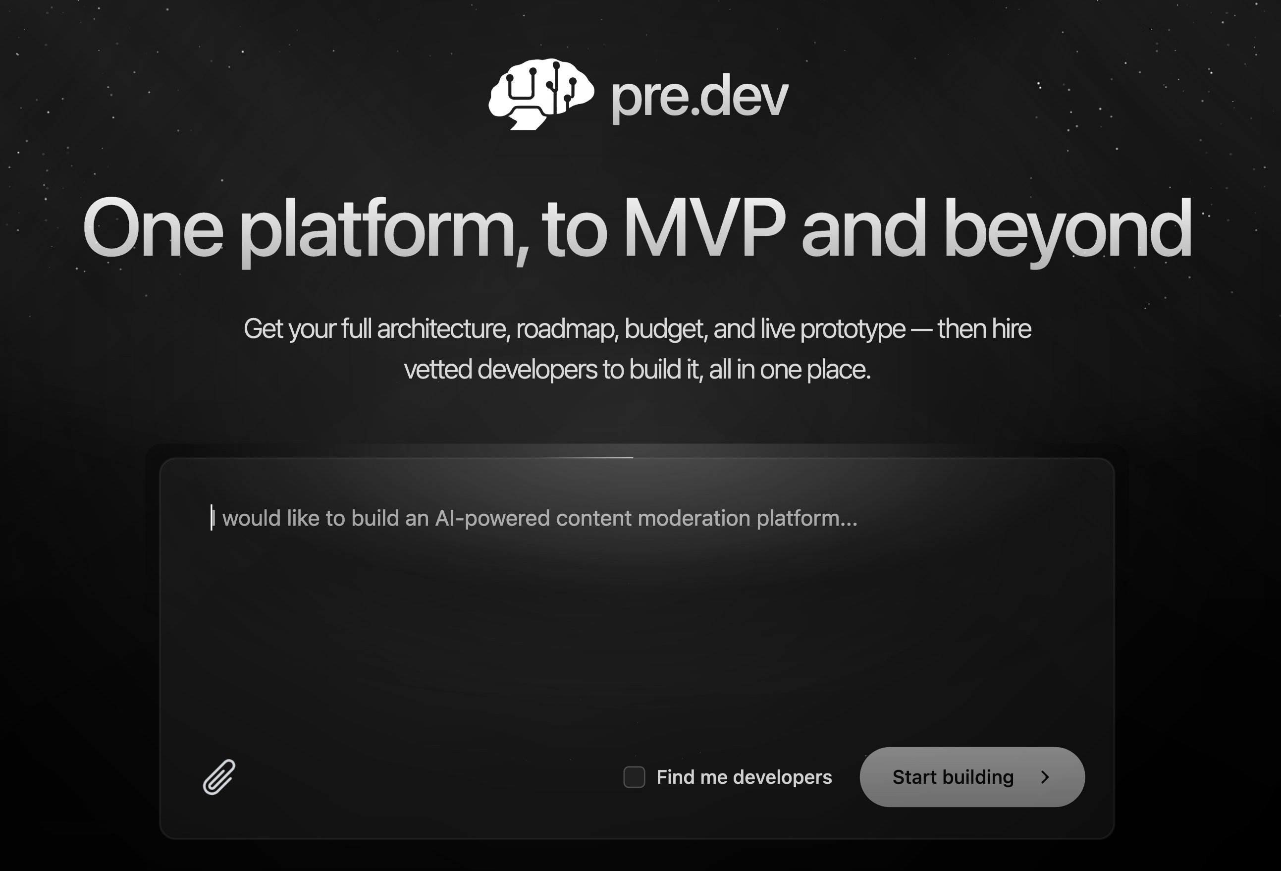 predotdev's tweet card. Plan your software with AI and scale it with leading developers.