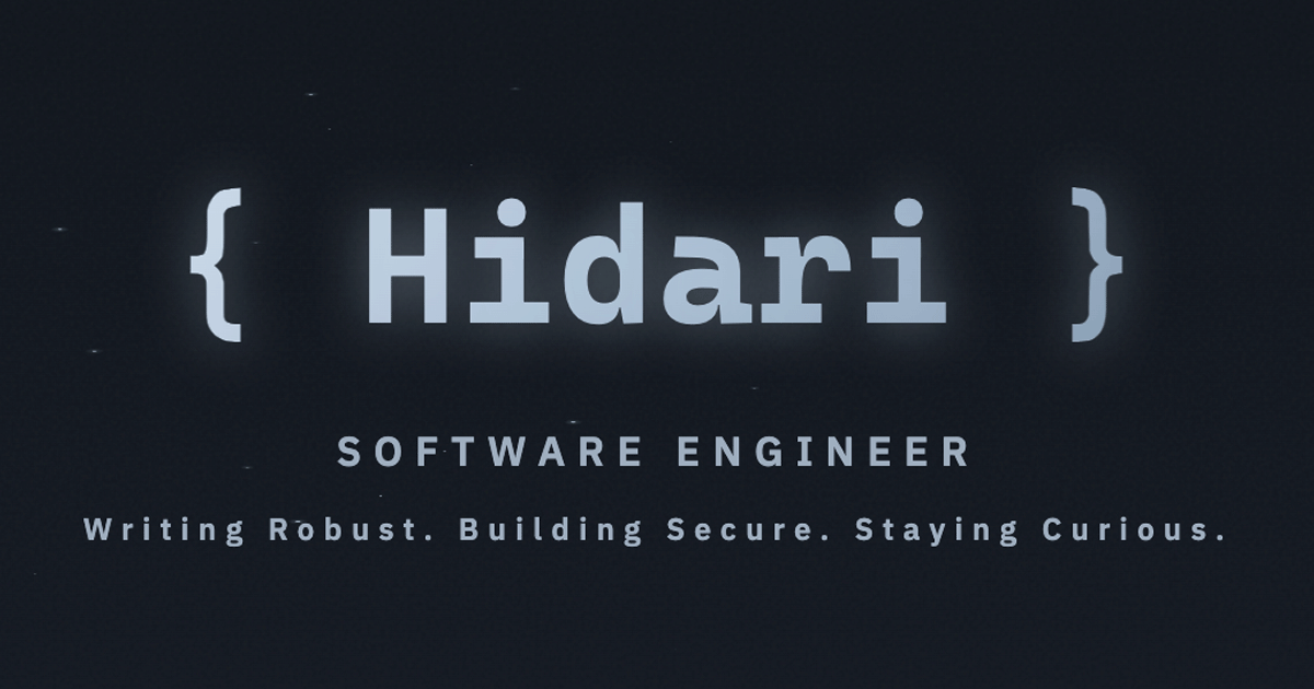 Hidari0415's tweet card. ソフトウェアエンジニア。堅牢なWebアプリケーションを構築しています。