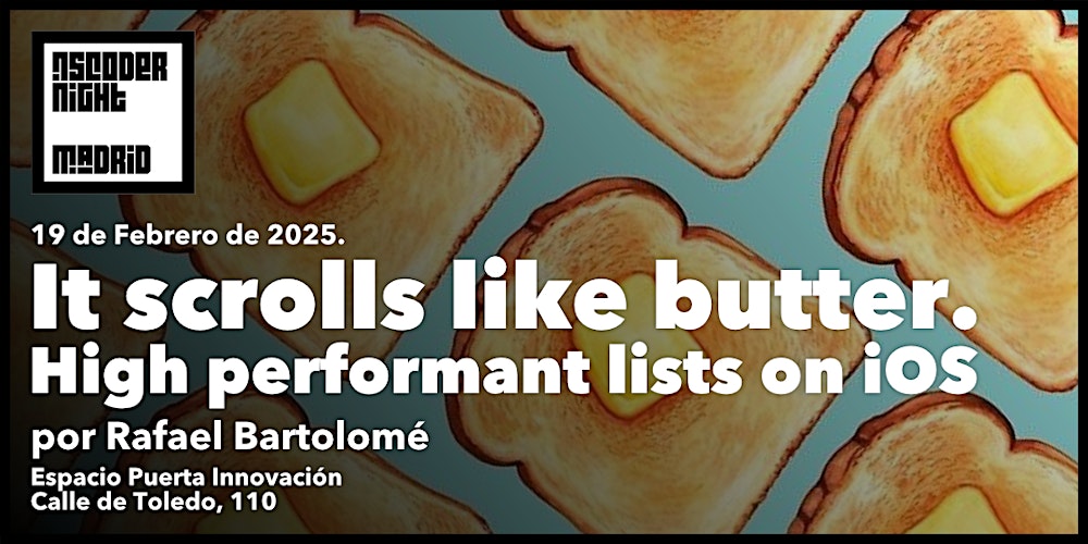 nscoder_mad's tweet card. ¿Quieres mostrar un montón de datos en pantalla y que tu app no rasque? En esta charla veremos las alternativas que tenemos en los framework