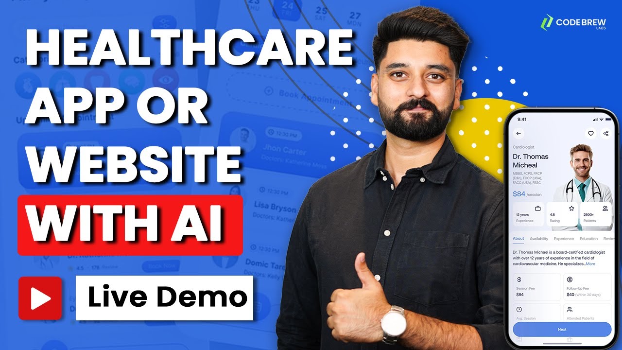 codebrewlab's tweet card. AI in Healthcare : Build an AI-Powered Healthcare App in 30 Days | AI...