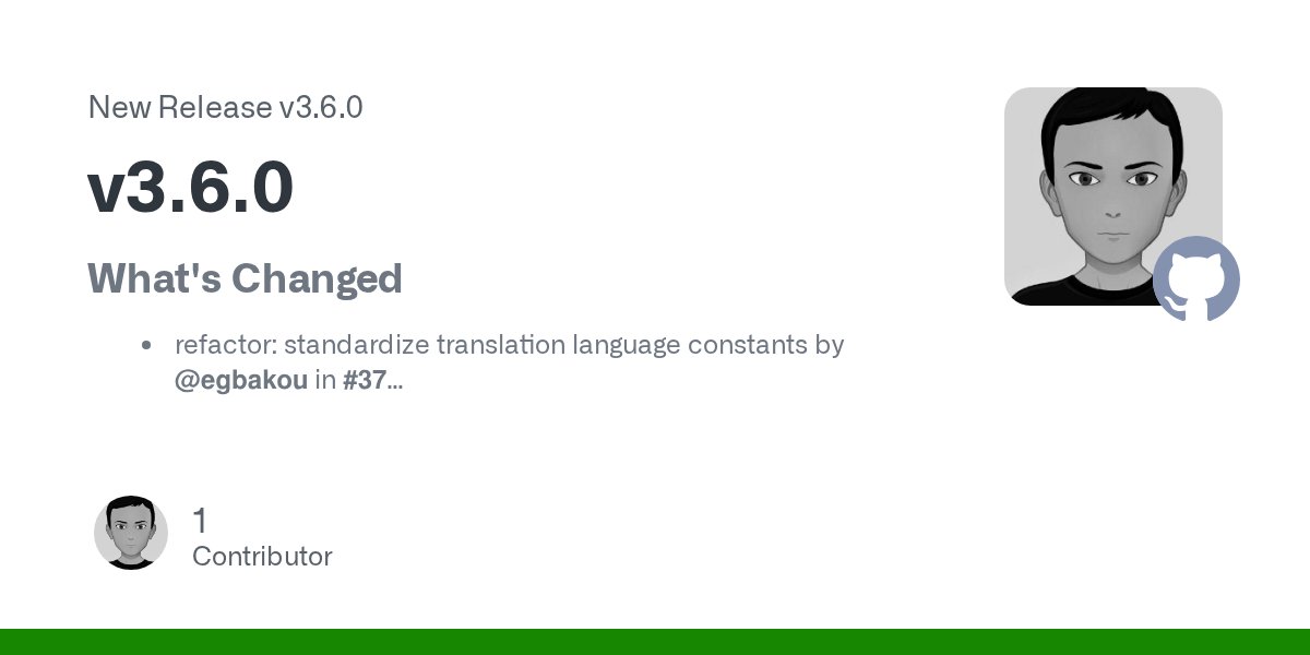 lioncoding's tweet card. What's Changed refactor: standardize translation language constants by @egbakou in #37 chore(tests): update test dependencies to latest versions by @egbakou in #38 chore(dataset): update datas...