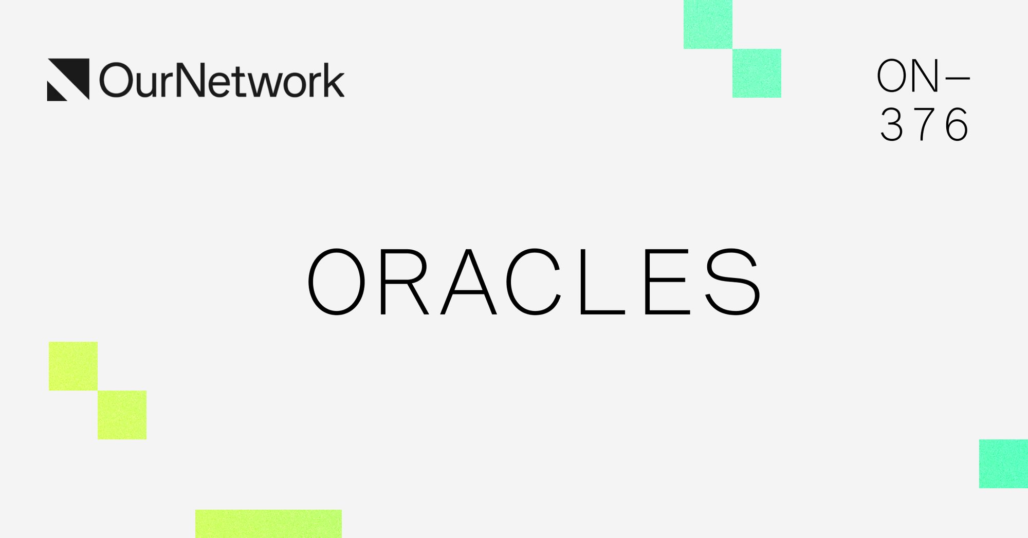 ournetwork__'s tweet card. Coverage on Chainlink, Redstone, and Chaos Oracles