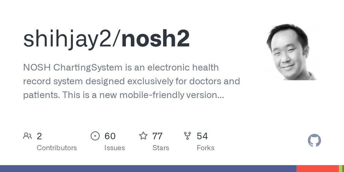 openlaravel's tweet card. NOSH ChartingSystem is an electronic health record system designed exclusively for doctors and patients. This is a new mobile-friendly version that is now based off of the Laravel PHP framework and...