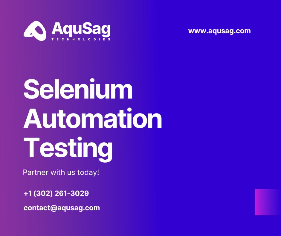 aqusag's tweet card. Elevate the quality and reliability of your web applications with Selenium automation testing services. Aqusag provides expert solutions for cross-browser testing, web UI automation, and quality...