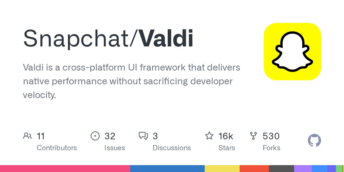 ying_rao's tweet card. Valdi is a cross-platform UI framework that delivers native performance without sacrificing developer velocity. - Snapchat/Valdi