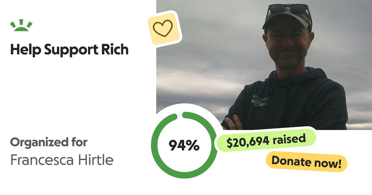 SissonSteph's tweet card. Earlier Sunday morning, Rich went into cardiac arrest. He was left unresponsive and coded twice … Ariana Hirtle needs your support for Help Support Rich