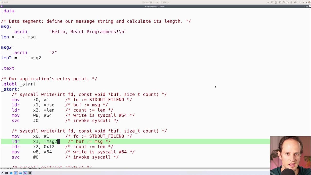 TheReactShow's tweet card. ARM ASM Programming & What It's Like To Be A SE