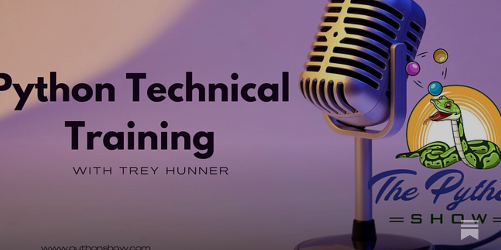 ThePythonShow's tweet card. This week’s episode is all about Python technical training with special guest Trey Hunner!