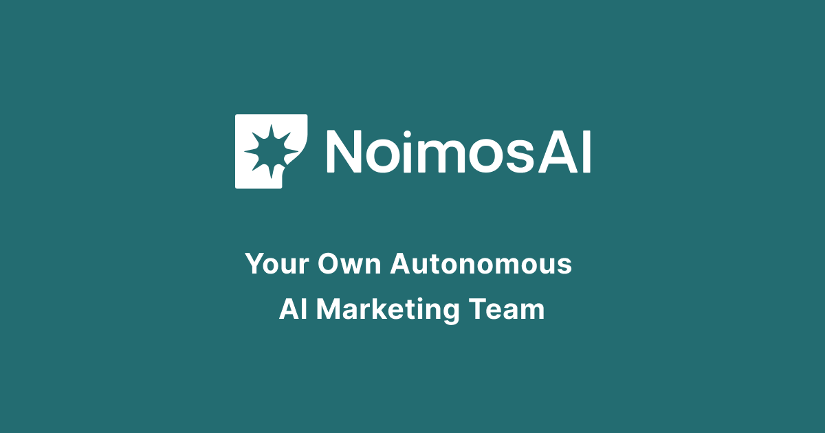 Agos_Labs's tweet card. NoimosAI is the world's first autonomous AI marketing agents. It cuts marketing costs by 80%+, save 50+ hours weekly, and 10x content output. Implement data-driven strategies & seamlessly integrate...