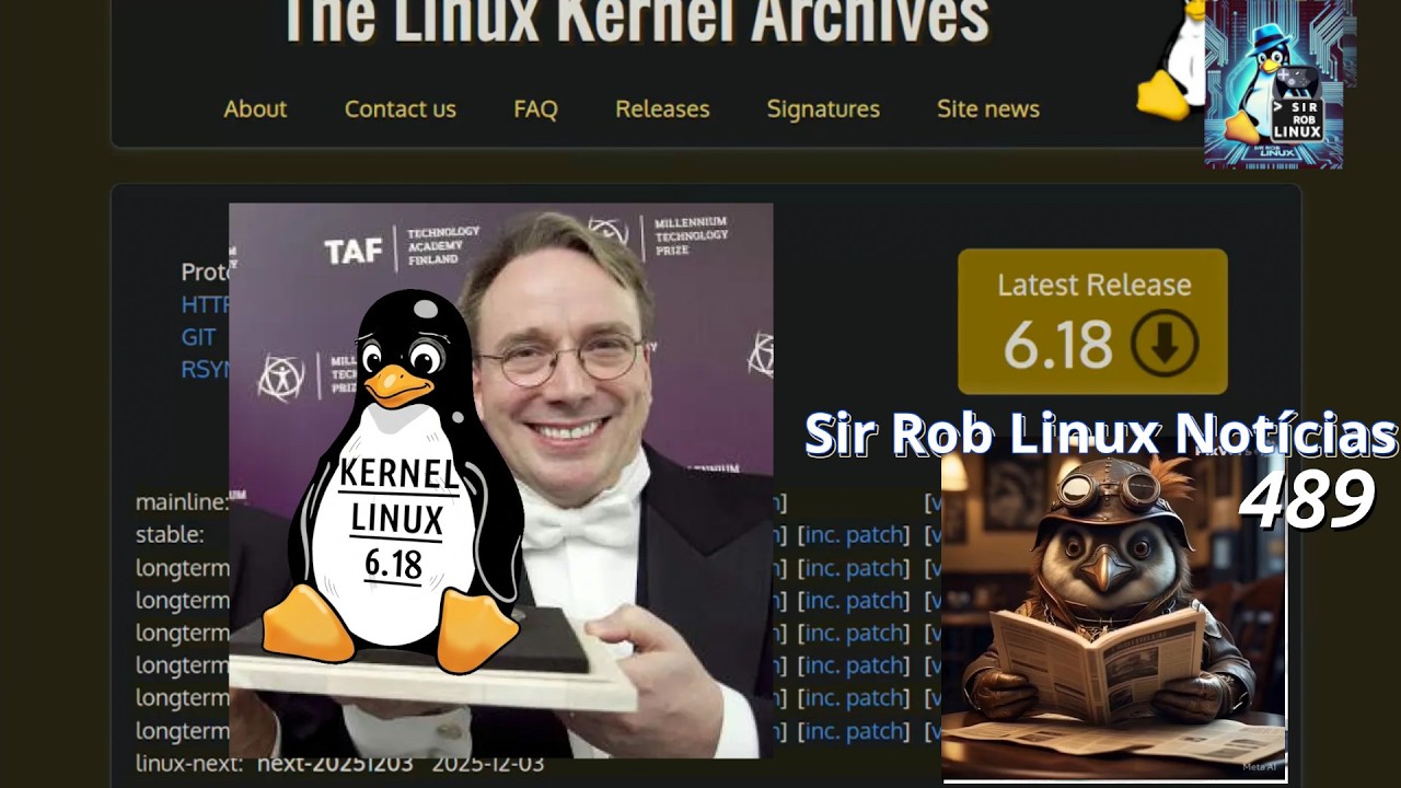 sirroblinux's tweet card. Novidades do Kernel 6.18 | SR Linux NOTÍCIAS #489 - 04/12/25