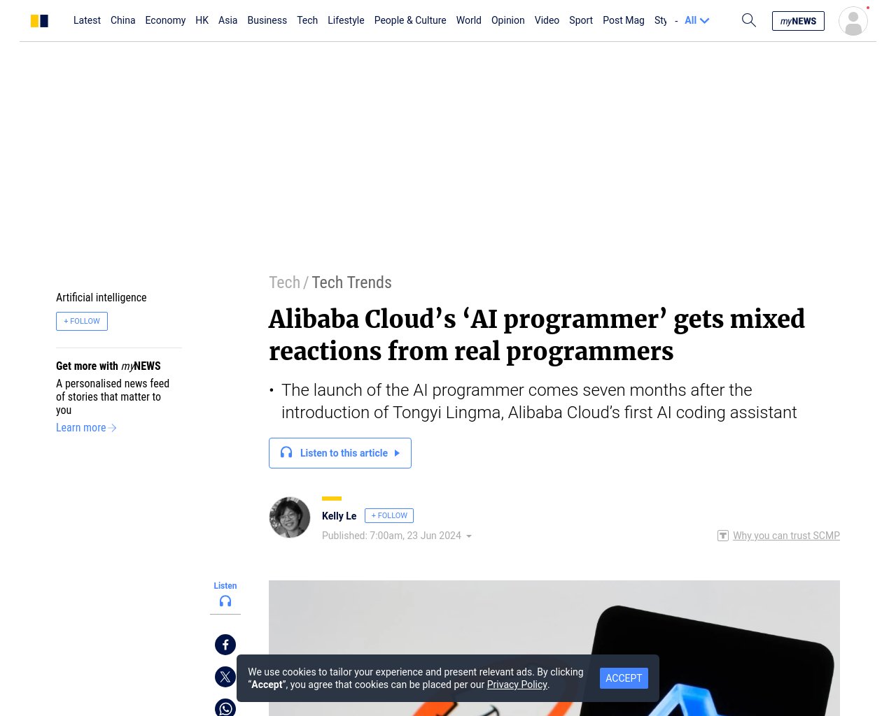 managetech_inc's tweet card. Alibaba Cloudが導入したAIプログラマーは、開発者がアプリケーションの開発時間を短縮することを目指
