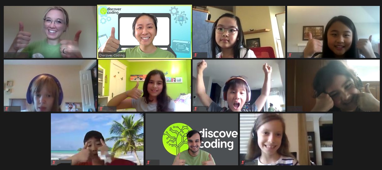 DiscoverCoding's tweet card. Is your kid struggling with the adjustment to online learning? Here are five ways to optimize their virtual lessons for online school or code camps!