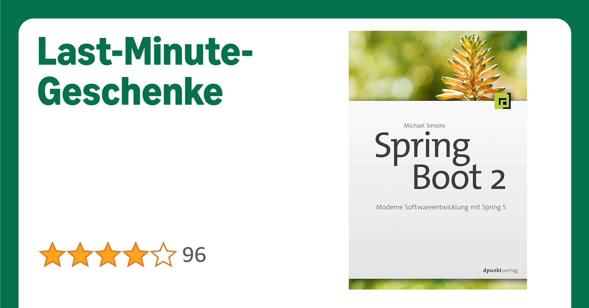 springbootbuch's tweet card. Spring Boot hat seit 2014 das Spring-Ökosystem revolutioniert und verdrängt in zunehmendem Maße »klassische« Spring-Anwendungen. Spring Boot ist kein neues Framework, sondern basiert auf Spring und...