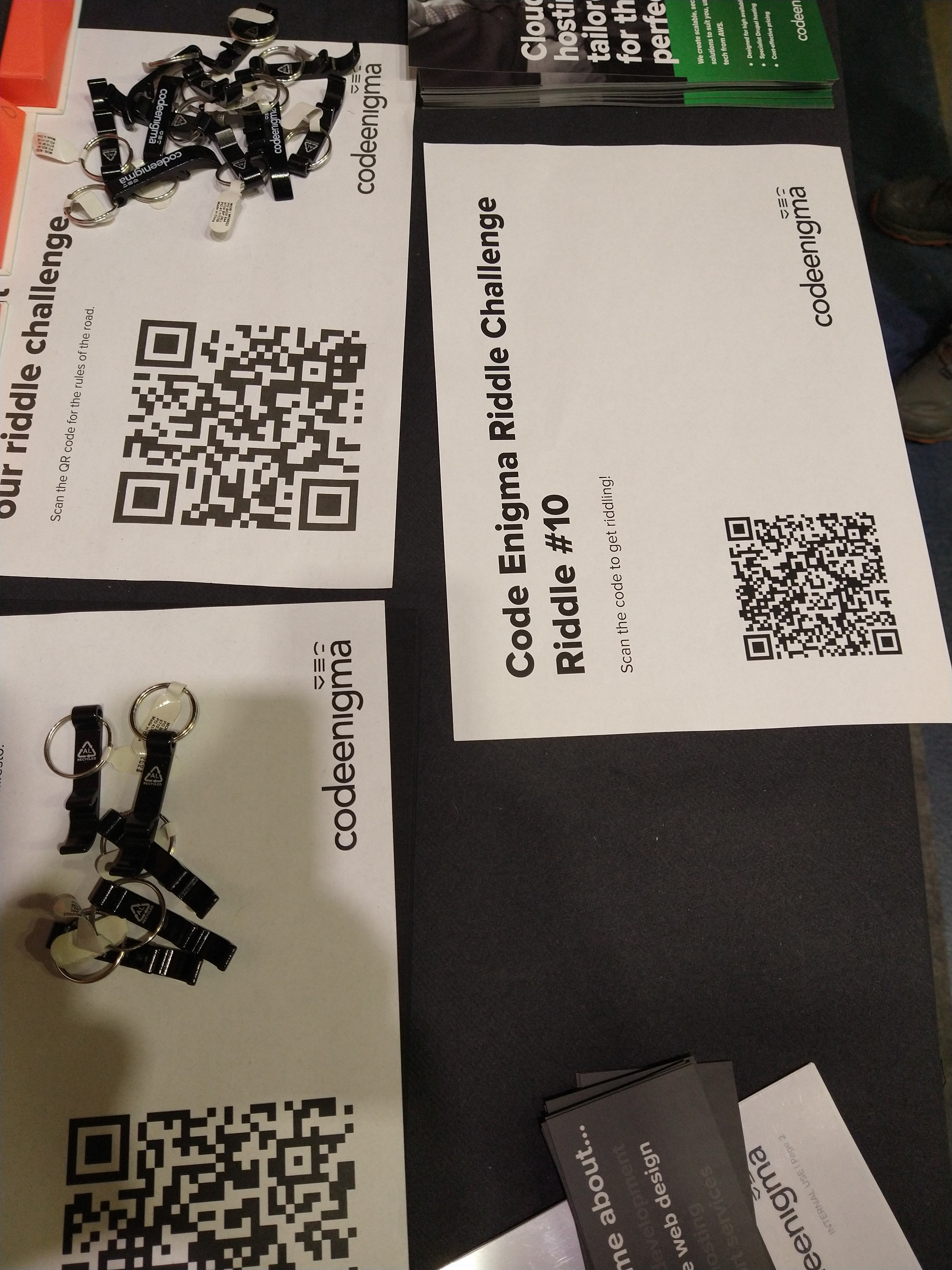 codeenigma's tweet card. Attached: 1 image The last riddle is on the table. If you're playing the #drupalcon riddle challenge this is your last chance! Answers and winner will be announced this afternoon.