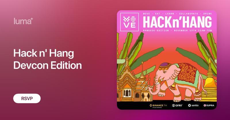 movement_xyz's tweet card. Move, Eat, Drink Learn, Collaborate, Hack, and Build with Aptos and Movement!