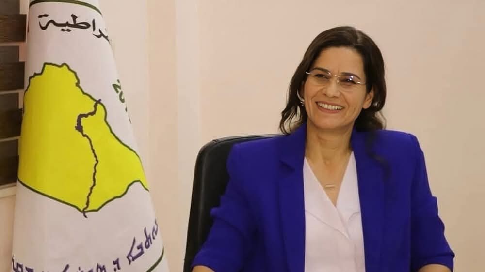 PYD_Rojava's tweet card. ستشارك إلهام أحمد، الرئيسة المشتركة للجنة العلاقات الخارجية في الإدارة الذاتية لشمال وشرق سوريا، في فعاليات اليوم الأول من كونفرانس