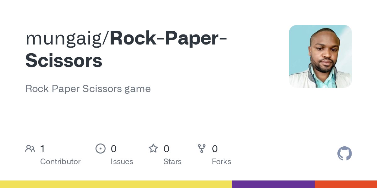 geoffiscoding's tweet card. Rock Paper Scissors game. Contribute to mungaig/Rock-Paper-Scissors development by creating an account on GitHub.