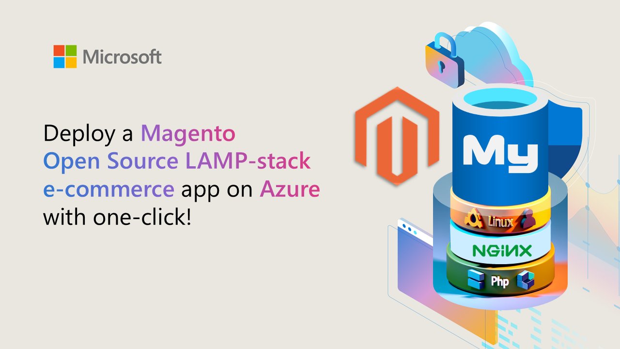 AzureDBMySQL's tweet card. We're thrilled to announce the release of our one-click ARM template for deploying Magento on Azure! Magento, a popular open-source e-commerce platform, can...