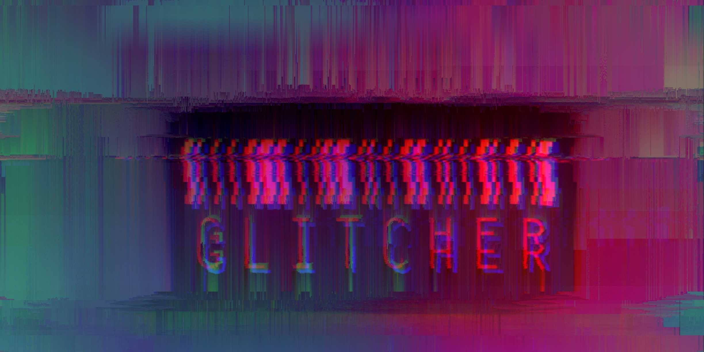 WebdevDiscu's tweet card. Create animated glitch effects and export them as SVG, WebM, or GIF with Glitcher App. Real-time preview and full customization