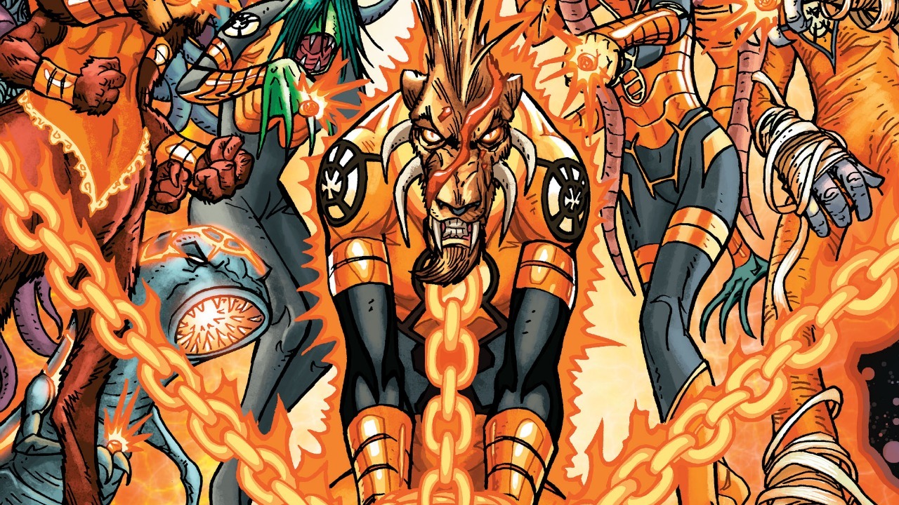 DCOfficial's tweet card. Larfleeze's first collection is coming out. Get a look at what's inside before he grabs it all for himself.